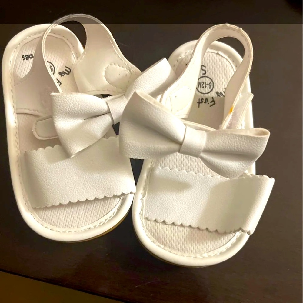 White toddler sandals for girls